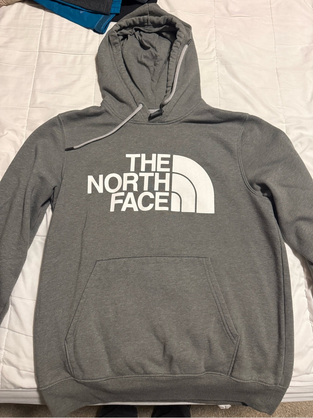 The North Face Gray Pullover Hoodie with White Logo